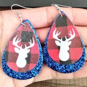 Boho Vegan Leather Holiday Earrings
